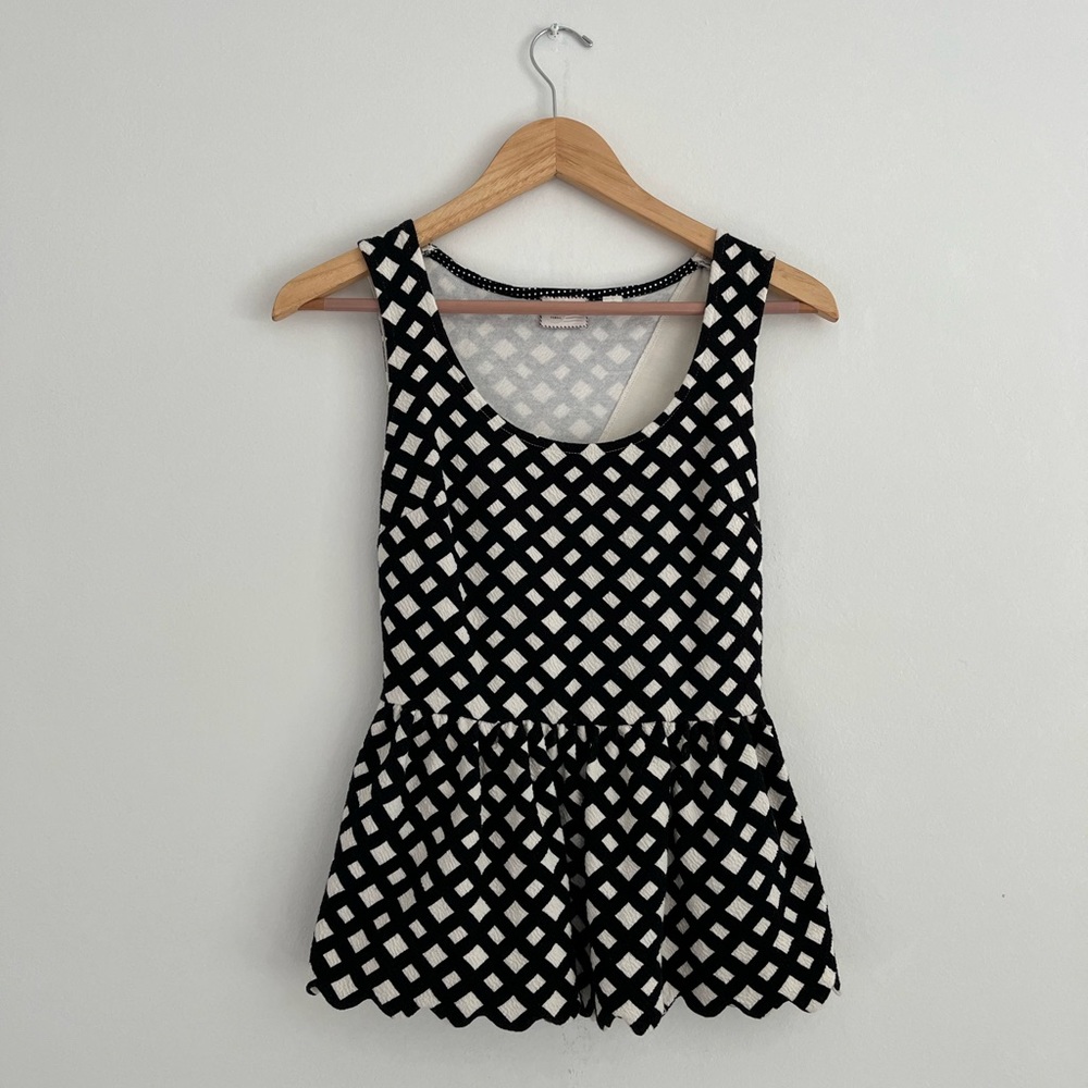 Anthropologie Postmark Scallop Peplum Top